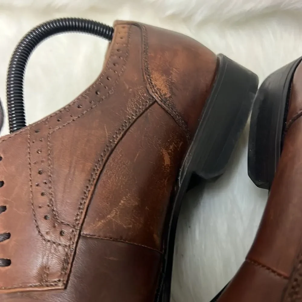 Collection by Michael Strahan Brown Leather Dress Shoes Size‎ 10 B27
